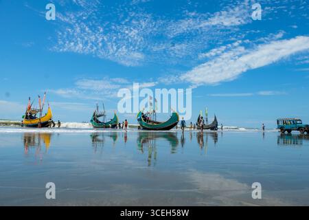 Der zweitlängste Cox`s Bazaar Sea Beach der Welt, Bangladesch Stockfoto